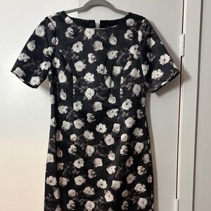 Brooks Brothers Black and White Floral Mini Dress
